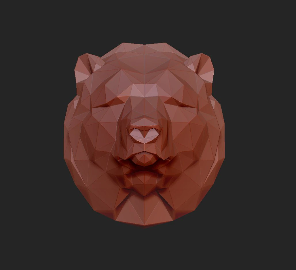 Bears head 3D Print Model .c4d .max .obj .3ds .fbx .stl .blend 