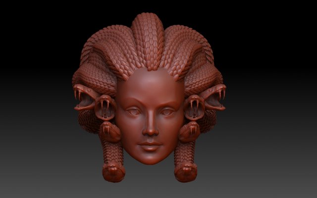 Medusa gorgon 3D Print Model .c4d .max .obj .3ds .fbx .stl .blend 