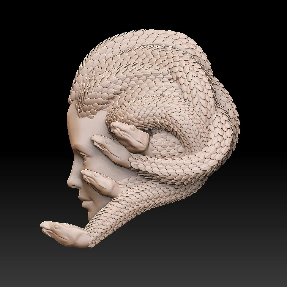 Medusa gorgon 3D Print Model .c4d .max .obj .3ds .fbx .stl .blend 