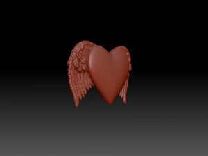 A heart with wings 3D Print Model