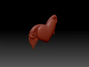 A heart with wings 3D Print Model