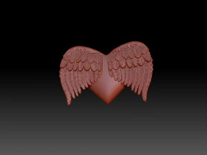 A heart with wings 3D Print Model
