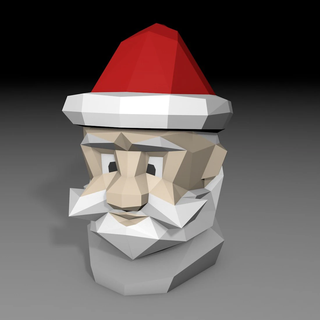 Santa claus head 3D Print Model .c4d .max .obj .3ds .fbx .stl .blend