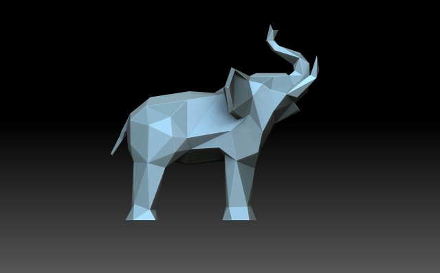 Low poly Elephant Model Cetak 3D .c4d .max .obj .3ds .fbx .stl .blend 