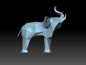 Low poly Elephant 3D Print Model