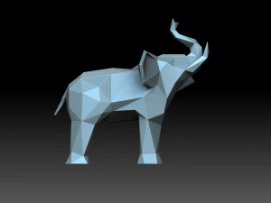 ローポリゾウ 3Dプリントモデル