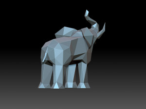 Low poly Elephant Model Cetak 3D