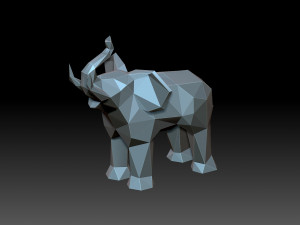 Low poly Elephant Model Cetak 3D