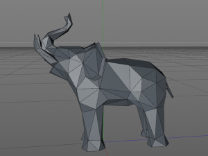 Low poly Elephant Model Cetak 3D