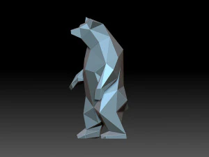 Low poly Bear 3D Print Model