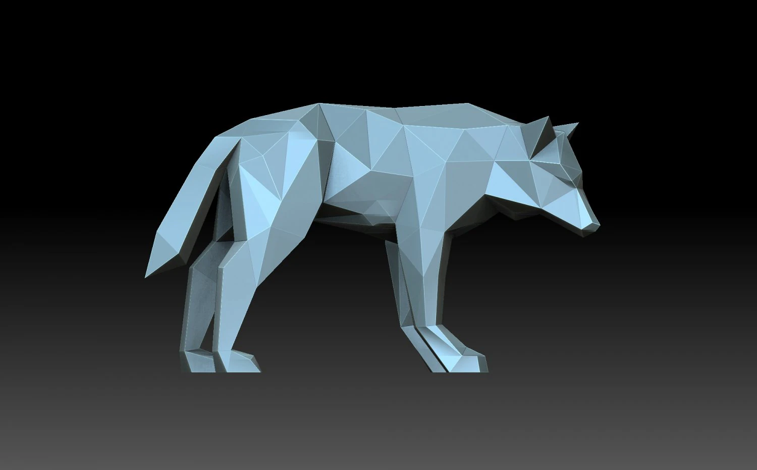 Low poly wolf 3D Print Model .c4d .max .obj .3ds .fbx .stl .blend