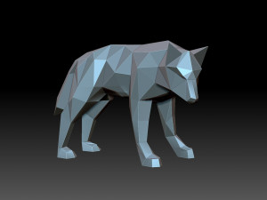 Low poly wolf Model do druku 3D