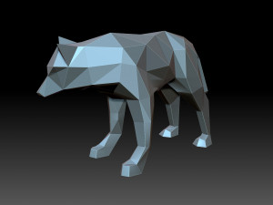 Low poly wolf Model do druku 3D