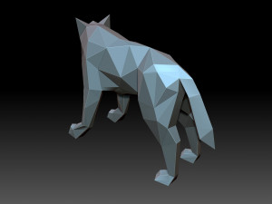Low poly wolf Model do druku 3D