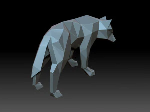 Low poly wolf 3D Print Model