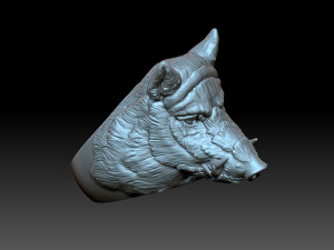 The Boar Ring Model Cetak 3D