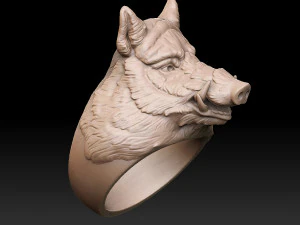 The Boar Ring 3D Print Model