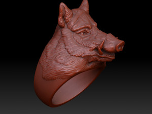 The Boar Ring Model Cetak 3D
