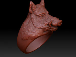 The Boar Ring 3D Print Model