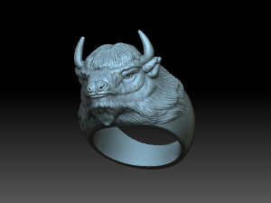Bison Head Ring 3D Baskı Modeli