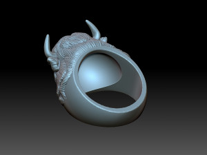 Bison Head Ring 3D-printmodel