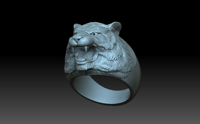 Tiger ring Modello di stampa 3D .c4d .max .obj .3ds .fbx .stl .blend 