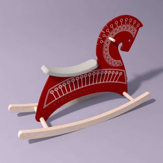 Rocking chair 3D Model .c4d .max .obj .3ds .fbx .stl .blend 