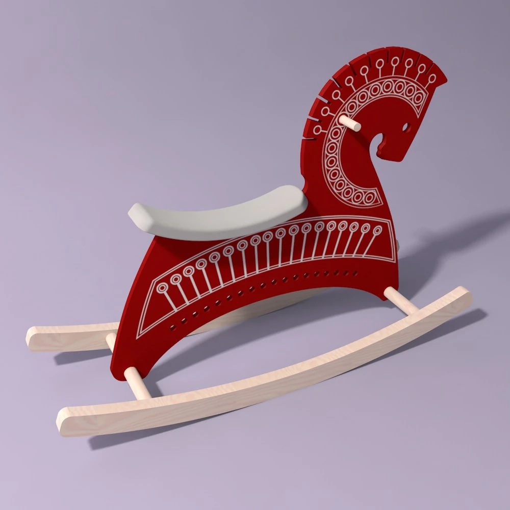 Rocking chair 3D Model .c4d .max .obj .3ds .fbx .stl .blend 