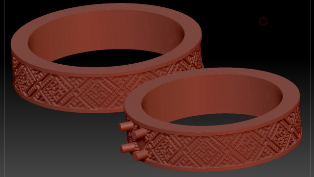 Two rings Model Cetak 3D .c4d .max .obj .3ds .fbx .stl .blend 