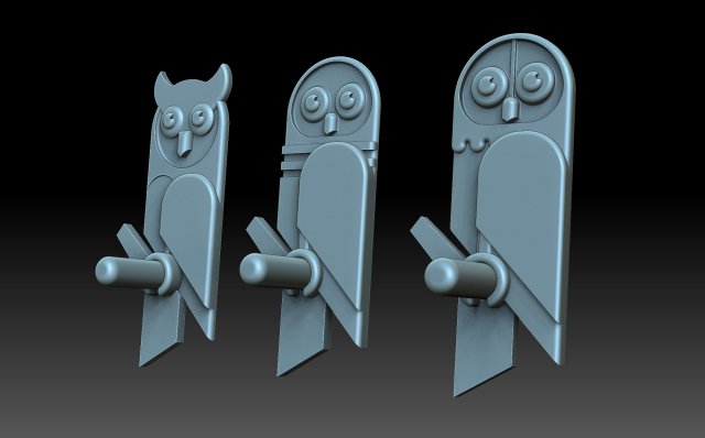 Owls 3D Baskı Modeli .c4d .max .obj .3ds .fbx .stl .blend 