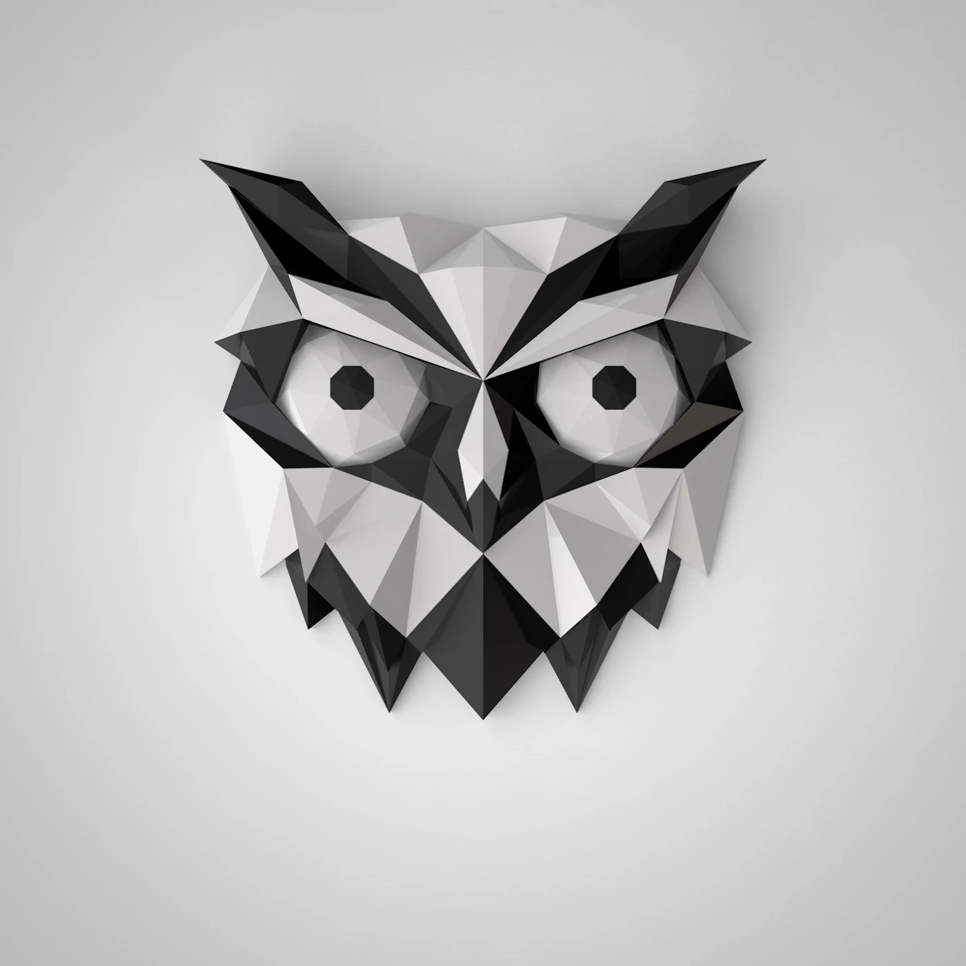 Owls head 3D Print Model .c4d .max .obj .3ds .fbx .stl .blend 