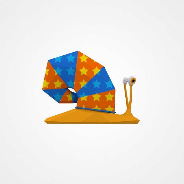 Low poly snail 3D-Druckmodell .c4d .max .obj .3ds .fbx .stl .blend 