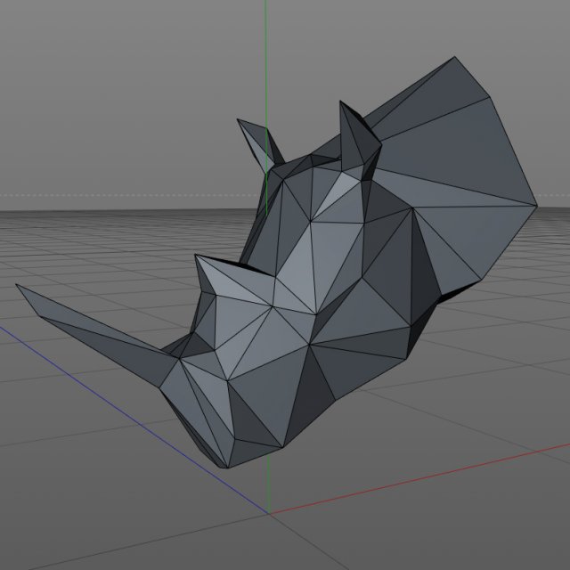 Low poly rhino 3D 打印模型 .c4d .max .obj .3ds .fbx .stl .blend 