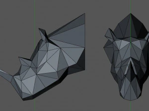 Low poly rhino 3D Print Model
