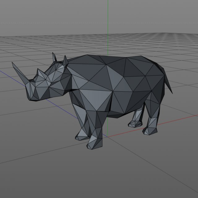 Low poly rhino 3D Print Model .c4d .max .obj .3ds .fbx .stl .blend 