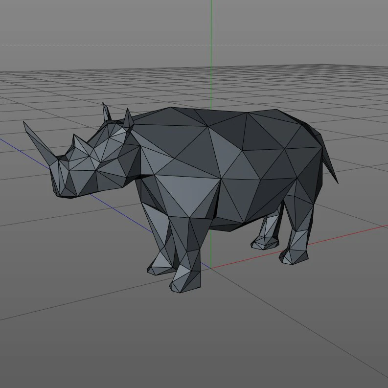Low poly rhino 3D Print Model .c4d .max .obj .3ds .fbx .stl .blend 