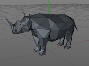 Low poly rhino 3D Print Model
