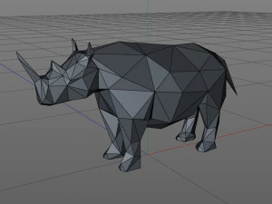 Low poly rhino 3D Print Model