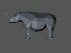 Low poly rhino 3D Print Model