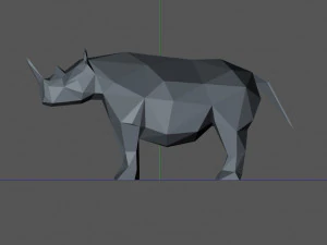 Low poly rhino 3D Print Model