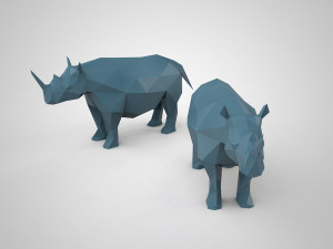 Low poly rhino 3D Print Model