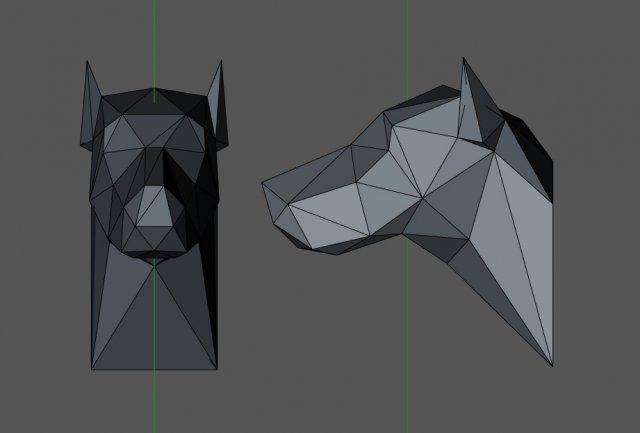 Head dog 3D-printmodel .c4d .max .obj .3ds .fbx .stl .blend 
