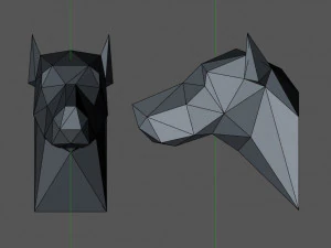 Head dog 3D Print Model