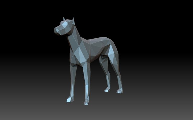 Low poly Dog 3D Print Model .c4d .max .obj .3ds .fbx .stl .blend 