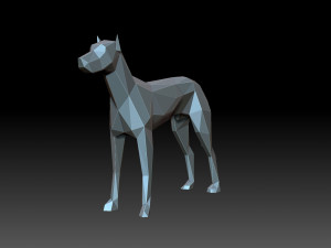 Low poly Dog 3D Print Model