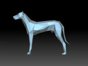 Low poly Dog 3D Print Model