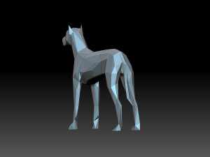 Low poly Dog 3D Print Model
