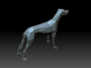 Low poly Dog 3D Print Model