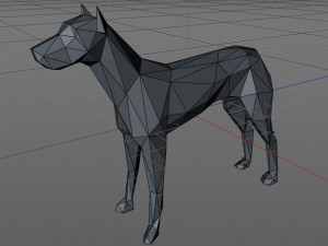 Low poly Dog 3D Print Model