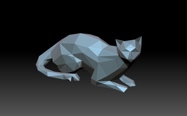 Low poly cat 3D प्रिंट मॉडल .c4d .max .obj .3ds .fbx .stl .blend 